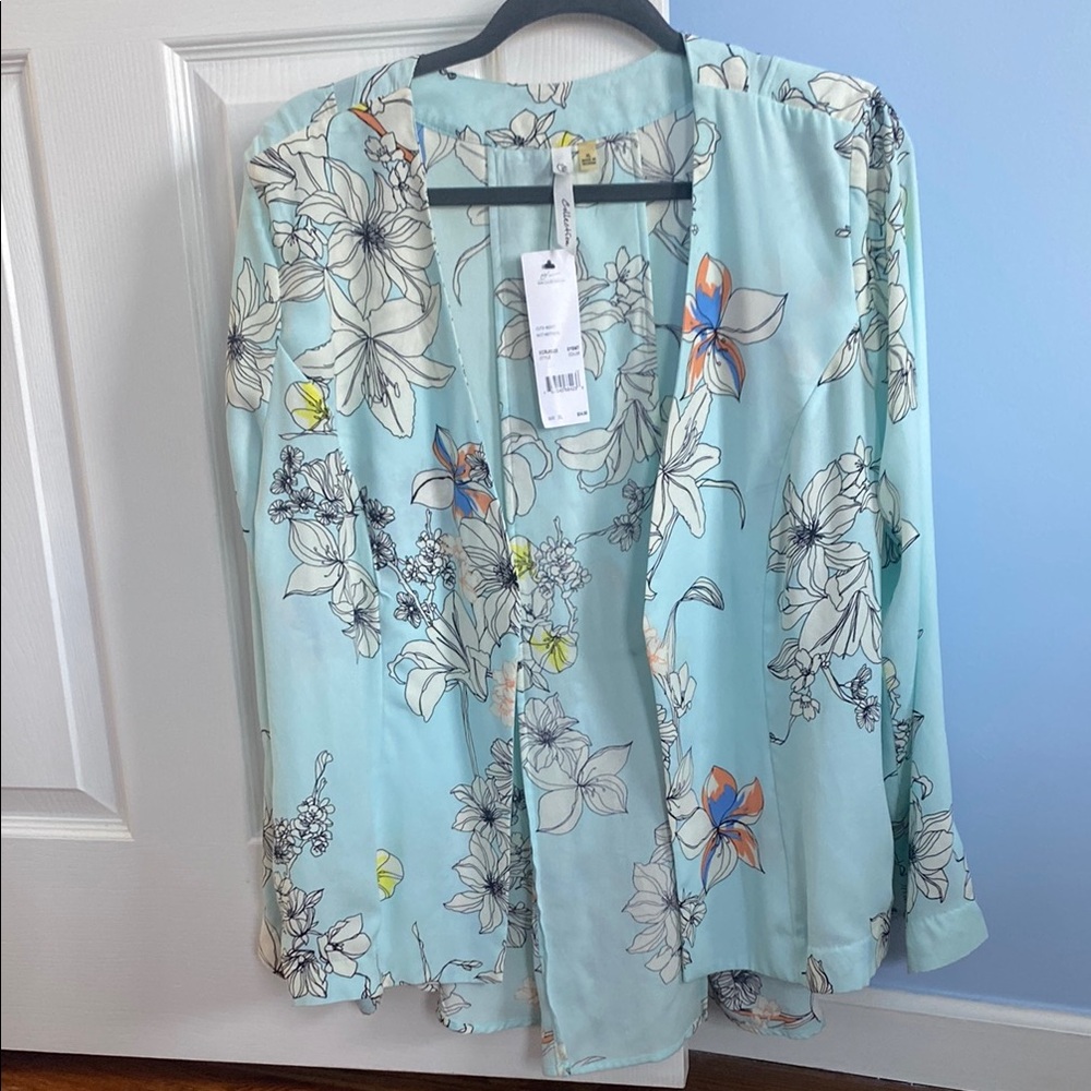 NWT Floral Open Front Cardigan